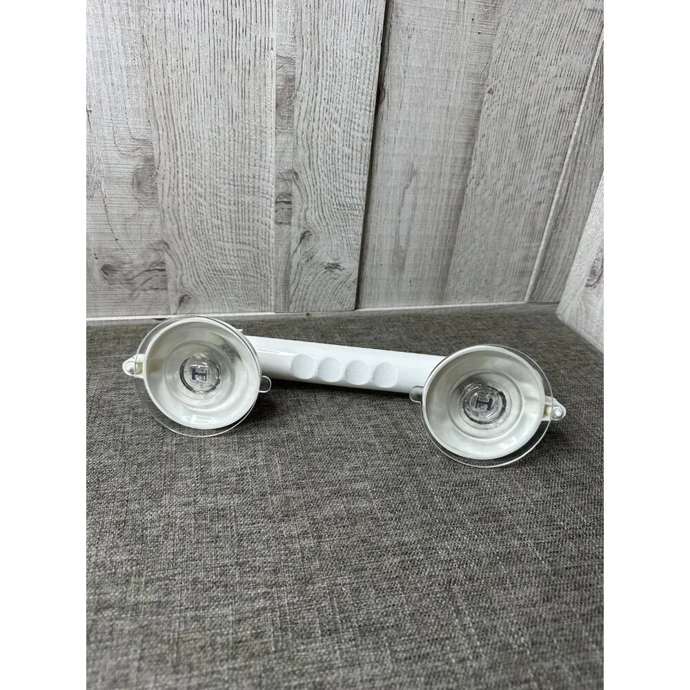 EHRRD Suction Cup Grab Bar Handle 12 inch Bathroom Non Slip Secure White Black